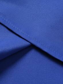 Manfinity Mode Plus Size Men's Solid Color Single-Breasted Casual Long Sleeve Shirt, Formal - Royal Blue - View 6