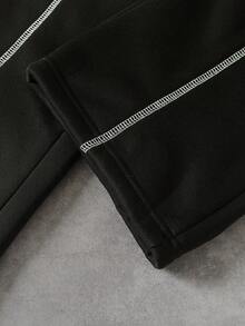 Manfinity EMRG Men's Casual Sports Letter Print Drawstring Waist Pants Hip Hop Pants Streetwear Sweatpants Street Wear Pants Techwear Pants - Black - View 3