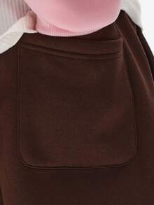 SUMWON Straight Fit Brown Sweatpants With Minimal Logo Branding For Casual Winter Comfort Plain - Black - View 8