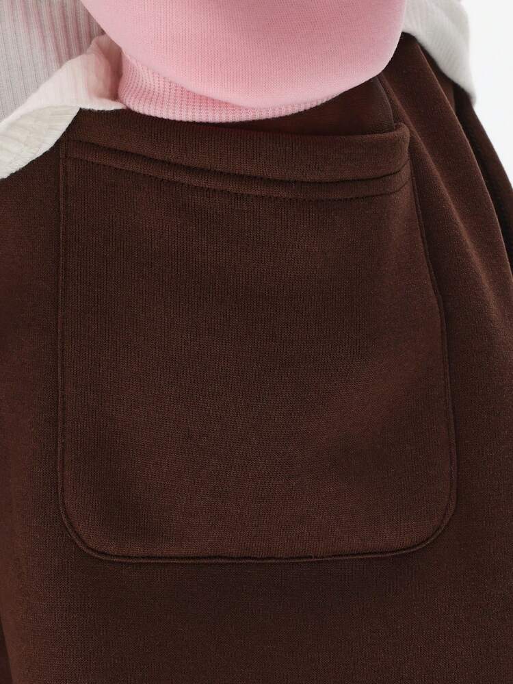 Brown Straight Sweatpants With Logo