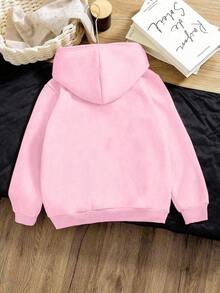 Sparklyn Tween Mädchen Casual Buchstabe & Portrait Grafik Hoodie Sweatshirt, Herbst