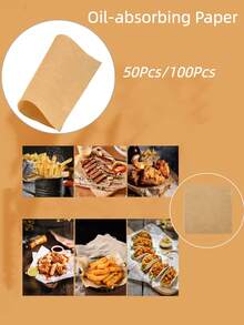 Giấy gói bánh sandwich (50/100 tờ, họa tiết ngẫu nhiên), giấy lót khay, giấy lót giỏ đựng thực phẩm, giấy gói chống dầu, giấy lót bánh mì, giấy lót khay bánh, giấy lót bàn, phụ kiện nhà bếp, dụng cụ nhà bếp, dụng cụ chống dầu, giấy gói đồ dã ngoại. - màu nâu - Xem 1