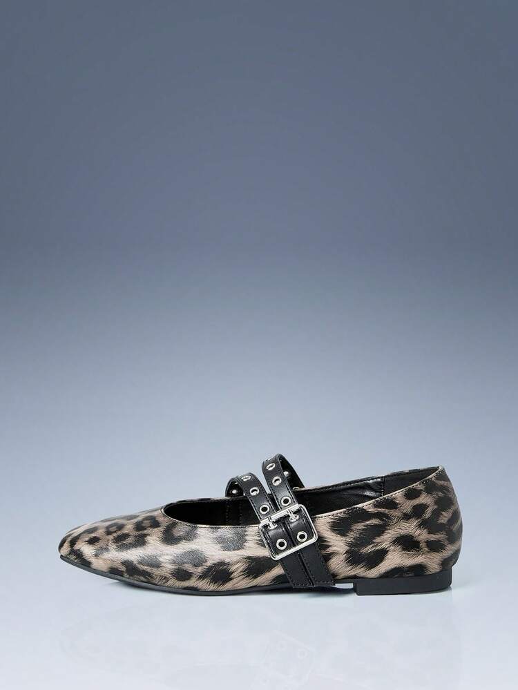 CUCCOO GRLICON Women's Red Oil Wax Leather Mary Jane Flat Shoes, Y2K, Punk, Biker, Cool Girl Style, Suitable For Halloween, Christmas, Party