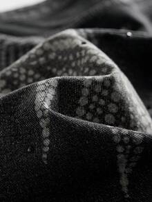 ROMWE MEN Street Life Men's Casual Washed Denim Shorts, Summer - Black - View 5