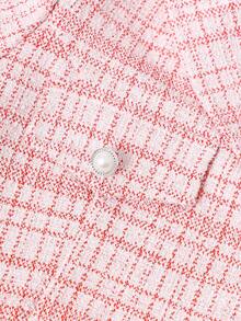 SHEIN 2pcs Girls Elegant Tweed Short Blazer Jacket + Sleeveless Fitted Dress Suit Set, Stylish Outfit For Spring & Autumn