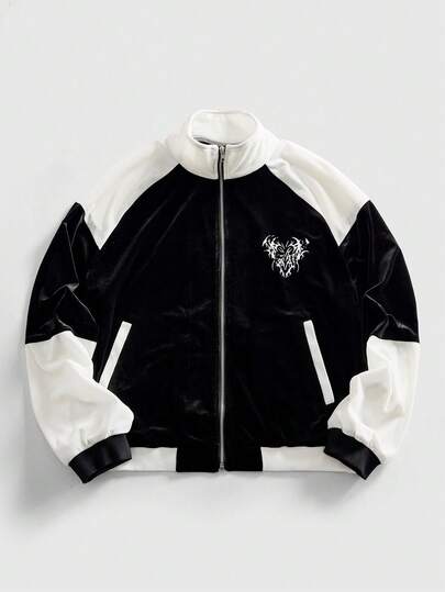 Street Life Men's Casual Contrast Color Patchwork Hoodie, Autumn/Winter