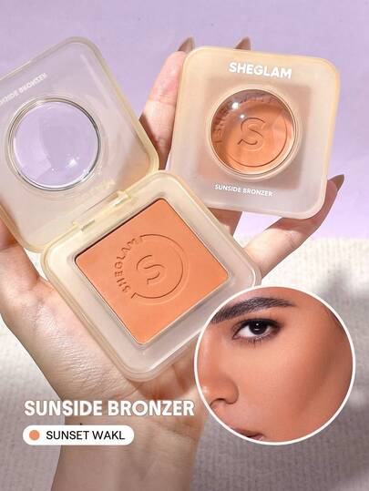 SHEGLAM Sunside Bronzer-Sunset Walk 粉餅輪廓持久均勻著色中性暖色調古銅色雕塑自然啞光面部彩妝促銷輪廓和古銅色 品牌 美容 化妝 化妝品 適合女性與女孩 完美搭配冬季 Y2K 時尚 流行 生日禮物 假期 派對準備就緒 最佳顏色