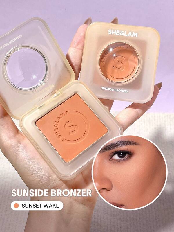 SHEGLAM Sunside Bronzer-Sunset Walk 粉餅輪廓持久均勻著色中性暖色調古銅色雕塑自然啞光面部彩妝促銷輪廓和古銅色 品牌 美容 化妝 化妝品 適合女性與女孩 完美搭配冬季春季 Y2K 時尚 流行 生日 情人節禮物 假期 派對準備就緒 最佳顏色