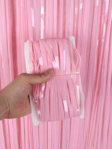 1Pc Tassel Curtain Decor Backdrop For Party, Photo Booth, Suitable For Birthday, Wedding, Graduation Decoration - Dusty Pink - View 5