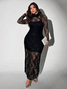 Viva Relle Plus Size Long Sleeve Elegant Stylish Versatile 2 Pieces Set Fall - Black - View 1