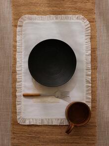 Ruffled Embroidered Cotton Coasters In Pink, Beige, Apricot, Delicate And Fresh For Tableware, Bowls, Tea Cups, Heat Insulation Pad To Protect Tabletop