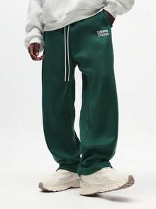 SUMWON Conjunto a juego de sudadera con capucha y pantalones de chándal con textura y cordón para hombre - Multicolor - Ver 4