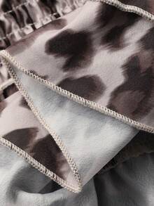 DAZY Women's Leopard Print Frill Trim Tie Front Casual Vacation Camisole Top - Brown - View 7