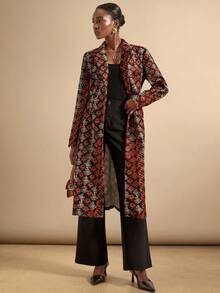 SHEIN Veneréa 女式复古风格印花长袖夹克 - 彩色 - 查看 3