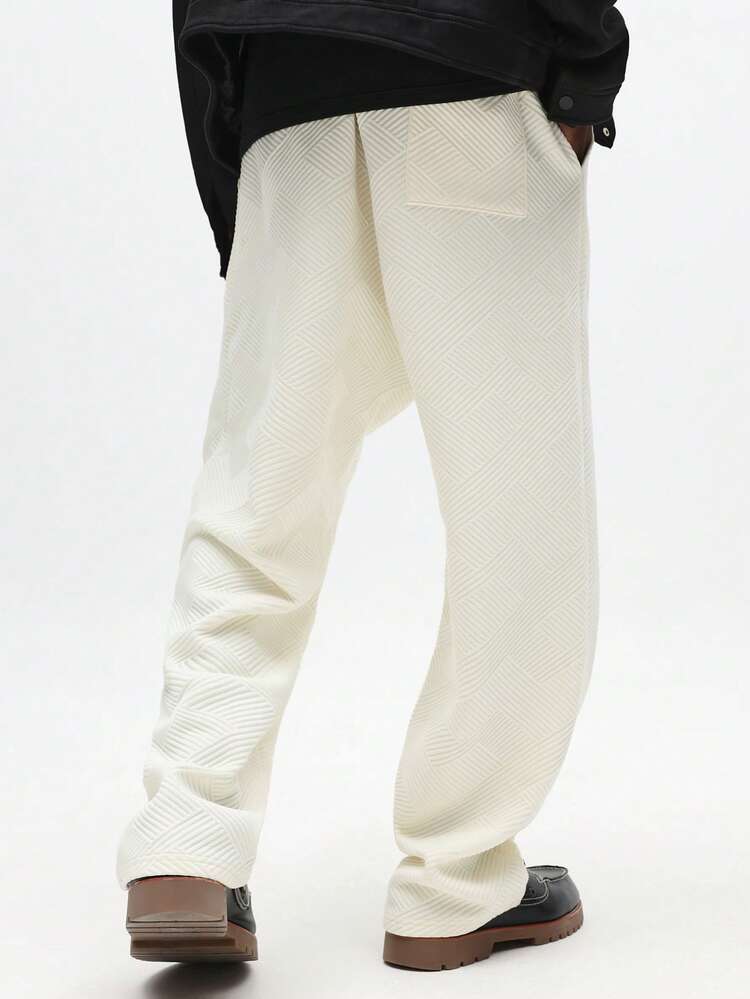 Pantalon de survêtement texturé géométrique coupe droite