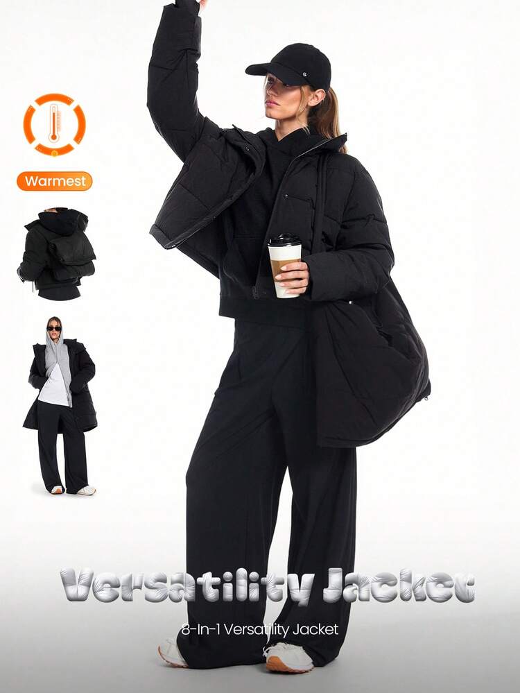 Flex Form Soft Lightweight Warm Chill  Down-Proof Thumbholes 8-In-1 Versatility Jacket Outdoor Daily Casual
