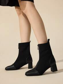 CUCCOO BASICS CUCCOO Women's Pointed Toe Tall/Mid-Calf Fashion Boots For Daily Wear - Black - View 6