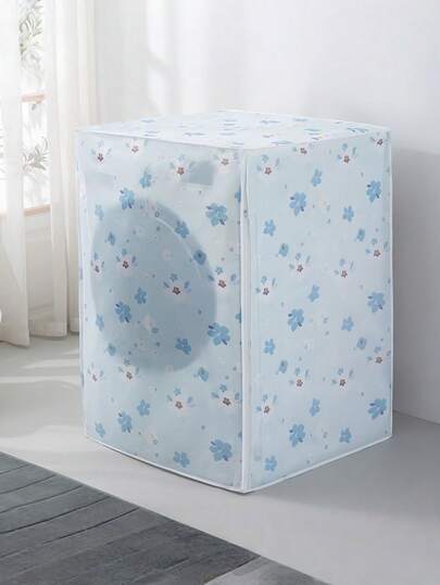 1PC Floral Washing Machine Cover - Universal Top Load Washer Dust Protector With Easy-Clean Fabric, Decorative Flower Pattern Appliance Cover For Laundry Room, Home Decor, Pet Hair & Dust Proof (Fits Most Brands)