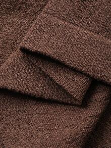 DAZY Women's Summer Short Sleeve Polo Collar Knit Top And Straight Leg Pants Casual 2 Pieces Set - Brown - View 7