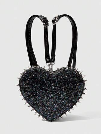 Grunge Punk Cute Punk Street Preppy Y2K Style Rivet Backpack For Women, School Backpack