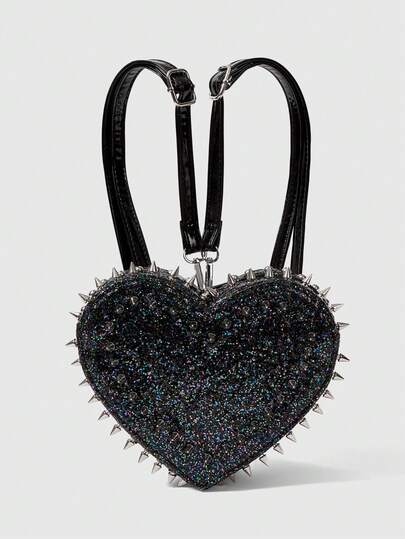 Grunge Punk حقيبة ظهر بنمط بانك ستريت كيوت بريبي Y2K مزينة بالزوايا للنساء، حقيبة مدرسية