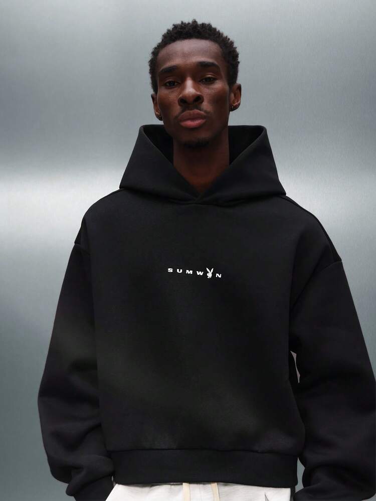 PLAYBOY X SUMWON Oversized Hoodie With Front Print And Drawstring