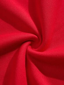 SHEIN LUNE 圣诞情侣压纹印花宽松加厚女式卫衣，红色，圣诞新年派对款 - 紅色 - 查看 5