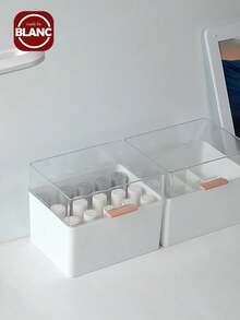 Madebyblanc 1pc 15 Compartment Lipstick Storage Box Desktop Cosmetics Organizer Net Celebrity Skin Care Products Compartment Storage Box With Lid Dustproof White