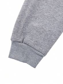 Franclia Plus Size Solid Color Casual Sweatshirt, Autumn/Winter - Grey - View 4