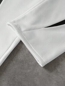 Manfinity Roghcode Men's Casual Fashion Street Letter Print Contrast Color Patchwork Drawstring Waist Loose Wide Leg Pants - White - View 8