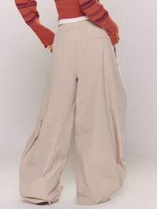 MUSERA Pleated Extreme Tapered Balloon Elasticated Waist Trousers Classy Night Out Fall Autumn Sexy Cute Coolgirl Streetwear Dawn Thanksgiving Elegant