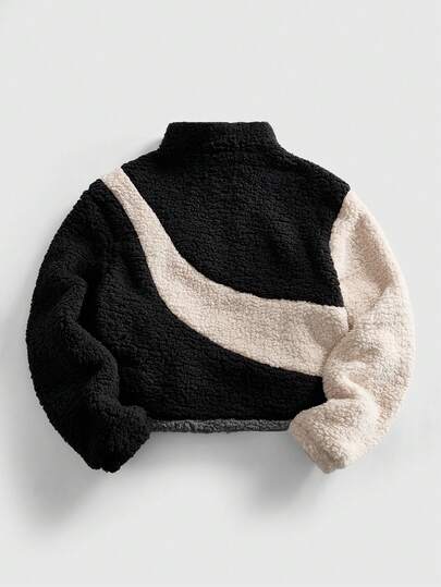 Street Life Veste ample à patchwork de couleurs contrastées pour hommes