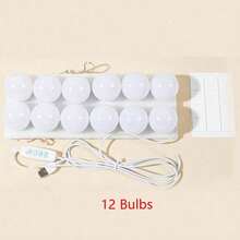 1PC4/6/8/10/12/14 LED Bulb Vanity Mirror Light, 3-Color USB Power Adjustable Vanity Mirror Light, Suitable For Home Bedrooms - Multicolor - View 20