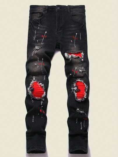 Manfinity LEGND 男士撞色休闲牛仔裤