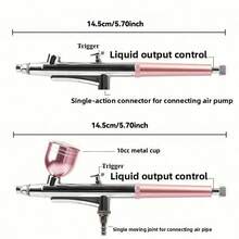 SHEIN Basic living 1PC/2PCS 便捷单动喷枪，0.3mm 喷嘴，带金属气瓶，家用高压雾化器配件，保湿雾化器，适用于模型制作、美甲、汽车喷漆、美容喷雾、DIY 工艺礼品 - 彩色 - 查看 9