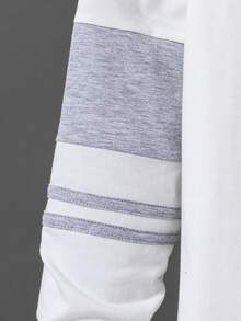 男童休闲拼布圆领长袖T恤 - 白色 - 查看 6