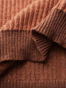 Manfinity CityGents Men's Casual Drop Shoulder Knit Sweater, Autumn/Winter, Long Sleeve Top - Brown - View 8