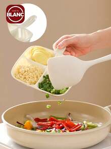 Madebyblanc 1pc Household Kitchen Wall-Mounted Multi-Functional Divided Side Dish Plate - A Magic Tool For Hot Pot Sauce Dishes, Seasonings, Ginger, Scallions And Garlic Preparation. - Multicolor - View 2