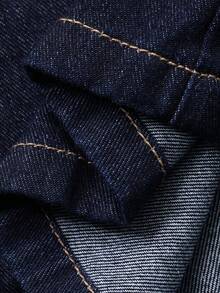 DAZY Women's Denim Collared Jacket With Large Pockets And Straight Leg Jeans Casual Denim Set - Dark Wash - View 7