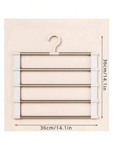 多层裤架 - 节省空间，防滑衣柜收纳架，适用于围巾、牛仔裤、裤子，多层搁板，坚固设计（本产品需自行组装，安装简便，操作方便），春季，简约，夏季上衣 - 彩色 - 查看 10