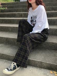 FRIFUL 女式拉绒直筒休闲裤 - 墨綠色 - 查看 2