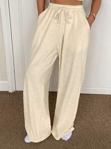 DAZY Women's Loose Textured Fabric Pajama Bottoms, Autumn/Winter