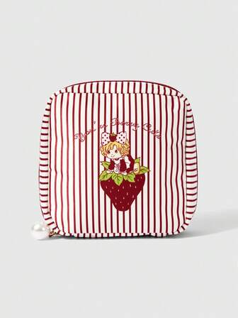 Kawaii Modische Cartoon Vintage Mädchen dickere und tragbare Kosmetiktasche mit großer Kapazität, kleine quadratische Tasche 442464