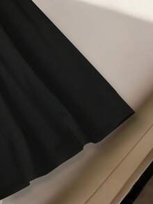 GlowEve CURVE Đầm dài tay màu đen cổ vuông xếp ly xếp ly họa tiết ruy băng thanh lịch dành cho nữ cỡ lớn - màu đen - Xem 3