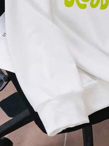 SCOOBY-DOO X SHEIN Men's Letter & Cartoon Graphic Crew Neck Long Sleeve Pullover Sweatshirt Graphic Sweatshirt - White - View 5