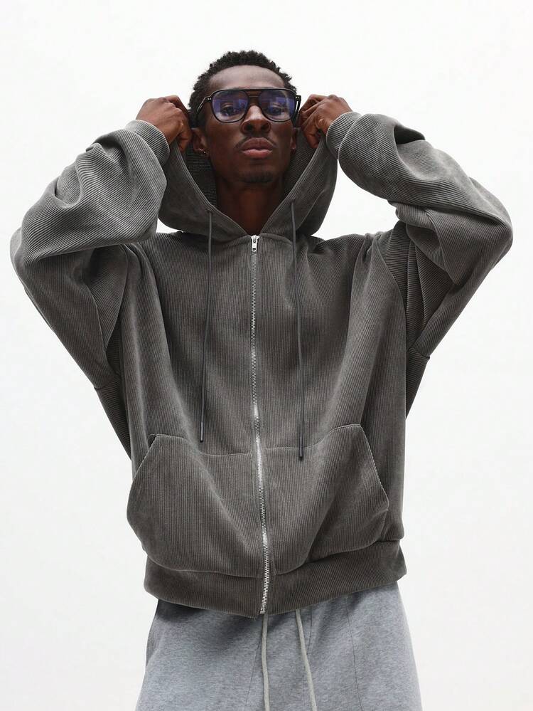 Sweat à capuche entièrement zippé avec cordon de serrage