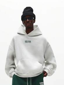 SUMWON Conjunto a juego de sudadera con capucha y pantalones de chándal con textura y cordón para hombre - Multicolor - Ver 3