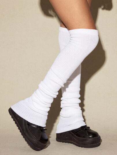 Anime Damen einfarbige flauschige warme Beinwärmer