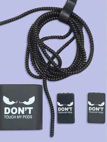 JMMO Angry Face Design Charging Adapter & Cable Protector Set Compatible With Iphone 14/15 Pro Max, Charging Adapter & Cable Protector Compatible With Iphone 13/12/11, 18/20W Winding Organizer, Gift For Boyfriends/Girlfriends Charger Protector