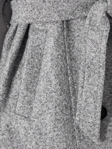 SHEIN Abrigo elegante y refinado para niñas preadolescentes, estilo largo ajustado con cintura esponjosa de patchwork, adecuado para ir al trabajo y actividades al aire libre, abrigo de moda de alta gama con jacquard lujoso